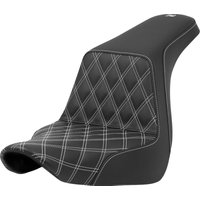 Image of A818-29-172WHI - Saddlemen Lattice Stitch Step Up Seat For Harley Davidson FLSB 1750 2018-2024 - Black/White