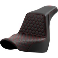 A818-29-177RED - Saddlemen Honeycomb Step Up Seat For Harley Davidson FLSB 1750 2018-2024 - Black/Red