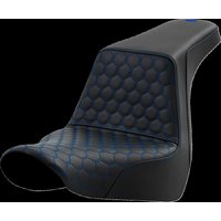 Image of 818-29-17701 - Saddlemen Honeycomb Step Up Seat For Harley Davidson FLSB 1750 2018-2024 - Black/Blue