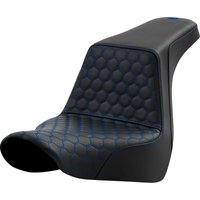 A818-29-177BLU - Saddlemen Honeycomb Step Up Seat For Harley Davidson FLSB 1750 2018-2024 - Black/Blue