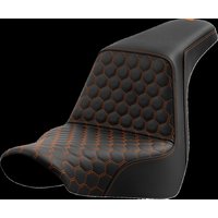 Image of 818-29-17703 - Saddlemen Honeycomb Step Up Seat For Harley Davidson FLSB 1750 2018-2024 - Black/Orange