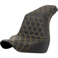 Image of A818-29-175GOL - Saddlemen Lattice Stitch Step Up Seat For Harley Davidson FLSB 1750 2018-2024 - Black/Gold