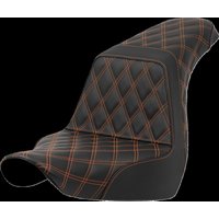 Image of 818-29-17503 - Saddlemen Lattice Stitch Step Up Seat For Harley Davidson FLSB 1750 2018-2024 - Black/Orange