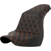 Image of A818-29-175ORA - Saddlemen Lattice Stitch Step Up Seat For Harley Davidson FLSB 1750 2018-2024 - Black/Orange