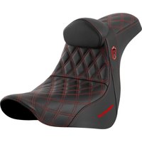 SC81829REDRT - Saddlemen Pro Series SDC Performance Grip Seat For Harley Davidson FLSB 1750 2018-2020 - Black/Red