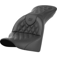 Image of 818-33-182 - Saddlemen Roadsofa Standard Reach Lattice Stitched Seat For Harley Davidson FLDE 1750 2018-2020 - Black