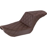 Image of 896-04-175BR - Saddlemen Step Up Seat For Harley Davidson FXD 1340 1996-1998 Full Lattice Stitch - Brown