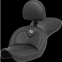 Image of 896-05-185BR - Saddlemen RoadSofa Standard Reach Seat For Harley Davidson FXDWG1340 1996-1998 Carbon Fibre - Black