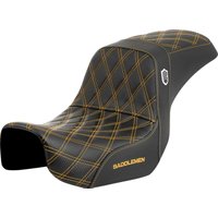 Image of SC80604GOL - Saddlemen Pro Series SDC Performance Grip Seat For Harley Davidson FLD 1690 2012-2013 - Black/Gold