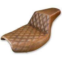 882-09-172BR - Saddlemen Step Up Seat For Harley Davidson FXLR 1340 1987-1994 Front Lattice Stitch - Brown