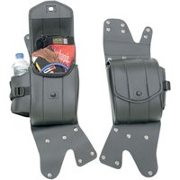 Image of EX000503 - Saddlemen Cruisn Deluxe Saddlebag Guard Bag Set For Harley Davidson FLHR 1340 1994-1998 - Black/Grey