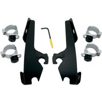 MEB8968 - Memphis Shades Fats/Slim Windshield Trigger Lock Complete Mount Kit For Harley Davidson FLS 1690 2012-2016 - Black