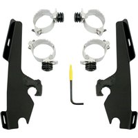 MEB8977 - Memphis Shades Fats/Slim Windshield Trigger Lock Complete Mount Kit For Harley Davidson FXDF 1584 2008-2011 - Black
