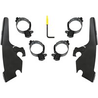 MEB2046 - Memphis Shades Fats/Slim Windshield Trigger Lock Complete Mount Kit For Harley Davidson FLSB 1750 2018-2024 - Black