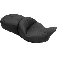 Image of 79006 - Mustang One Piece Deluxe 2 Up Touring Seat For Harley Davidson FLH 1868 2021 - Black