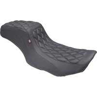 88415 - Mustang Double Diamond Squareback Seat For Harley Davidson FLHX 1923 2024-2026 - Black/Black