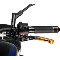 24ONO - Puig Extendable Folding V3 Clutch Lever For Ducati 1098 2007-2008 - Gold Extender With Gold Selector