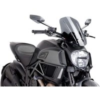 7570F - Puig New Generation Adjustable Touring Screen For Ducati Diavel 1200 2014-2016 - Dark Smoke