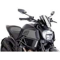 Image of 7592F - Puig New Generation Adjustable Sport Screen For Ducati Diavel 1200 2014-2016 - Dark Smoke