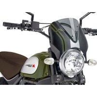Image of 8192H - Puig Retrovision Carbon Look Semi Fairing & Screen For Ducati Scrambler 800 Icon Dark 2020-2022 - Light Smoke