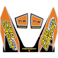 Image of DC22TI6-ORANGE - Pro Circuit Ti-6 Exhaust Decals - Black/Orange/White/Yellow