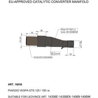 16038 - 16038 - LeoVince Catalytic Converter - Vespa GTS 150 I.E. 2017-2019