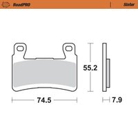 407901 - Moto Master RoadPRO Sinder Brake Pads For Kawasaki ZX-6 R 636 2013-2025 - Front