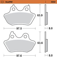 Image of 412002 - 412002 - Moto Master Roadpro Sinder Rear Brake Pads - Harley Davidson FXSTSI 1450 EFI 2006