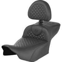 Image of 823-07-209B0 - Saddlemen Roadsofa Scallop Stitch Seat With Backrest For Harley Davidson FLHX 1923 2024-2026 - Black