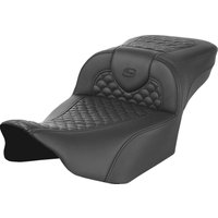 Image of 823-07-20900 - Saddlemen Roadsofa Scallop Stitch Seat For Harley Davidson FLHX 1923 2024-2026 - Black