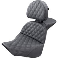 Image of 818-27-030LS - Saddlemen Explorer Lattice Stitch Seat With Backrest For Harley Davidson FLFB 1750 ABS 2018-2020 - Black