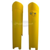 Image of Polisport Forks Guards - KTM SX 125/250 2008-14, EXC 2008-15, Husqvarna TC/FC 125/250 2014, TE/FE 2014-15 - Yellow
