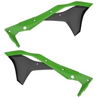 Image of Polisport Radiator Scoops - Kawasaki KXF250 2017-20 - Green/ Black