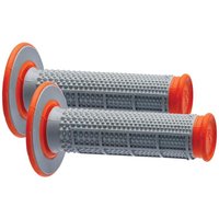 Image of Renthal G164 MX Dual Compound Tapered 1/2 Waffle Grips - Grey/Orange