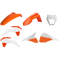 Polisport Enduro Plastics Restyle Kit - KTM EXC/EXC-F 2014-16 Restyle 2019 kit - OEM (Orange/White)