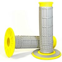 Image of Renthal G194 MX Dual Compound Tapered 1/2 Waffle Grey/Yellow Grips