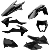 Polisport Enduro Plastics Kit With Headlight Mask - KTM EXC/EXC-F 2017-19 - Black