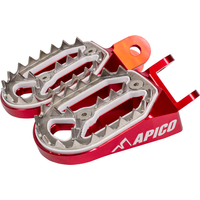 Apico Pro-Bite Foot Pegs - Honda CR 80/85 1996-2007, XR400R 1996-2004, XR650L 1992-2022 - Red