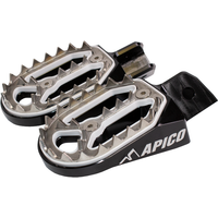 Apico Pro-Bite Foot Pegs - Yamaha PW50 1981-2022, PW80 1983-2006, DT 125/175 1974-75 - Black