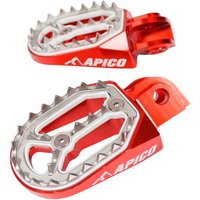 Apico Pro-Bite Motocross Foot Pegs - Husqvarna WR/CR/TE/TC/SM/SMR/TXC 50-610 1999-2013 - Red