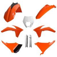 Polisport Standard Enduro Plastics Kit - KTM EXC/EXC-F 2012-13, SX 2011 - OEM (2012-13) Orange/ White image 2