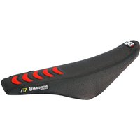 1618H - Blackbird Double Grip 3 Seat Cover - Husqvarna WR300 2009-13, TE250 2008-13 - Black/Red