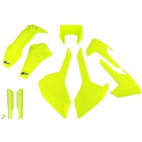 Image of HUKIT621F@DFLU - HUKIT621@DFLU - UFO Full Plastics Kit - Husqvarna FE 250/350/450/501 2017-18, TE 250/300 2017-19 - Fluro Yellow
