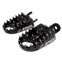 Apico Xtreme Foot Pegs - Honda CR 80/85 1996-2007, XR 400-650 1996-2021 - Black