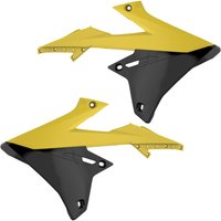 Image of Polisport Radiator Scoops - Suzuki RMZ250 2019-23, RMZ450 2018-23 - Yellow/Black