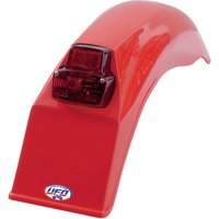 ME08026#B - ME08026B - UFO Universal Vintage Enduro Rear Fender With Tail Light - Fits 1979-89 - Red