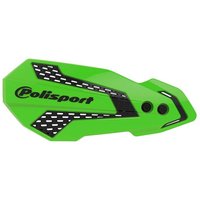 Polisport MX Flo Handguards & Mount Kit - Kawasaki KXF 250/450 2008-18, KX 125/250 2007 - Green/ Black