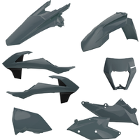 Polisport Enduro Plastics Kit With Headlight Mask - KTM EXC/EXC-F 2017-19 - Grey