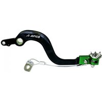 Apico Forged Brake Pedal - Kawasaki KXF250 2021-23, KXF450 2006-23 - Black/ Green