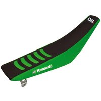 1433H - Blackbird Double Grip 3 Seat Cover - Kawasaki KXF450 2019-20 - Black/ Green